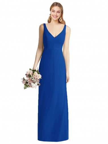 Shop Sleeveless V-Back Long Trumpet Chiffon Bridesmaid Dress Melbourne