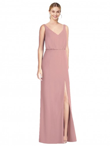 Shop Blouson Bodice Chiffon Bridesmaid Dress with Front Slit Melbourne