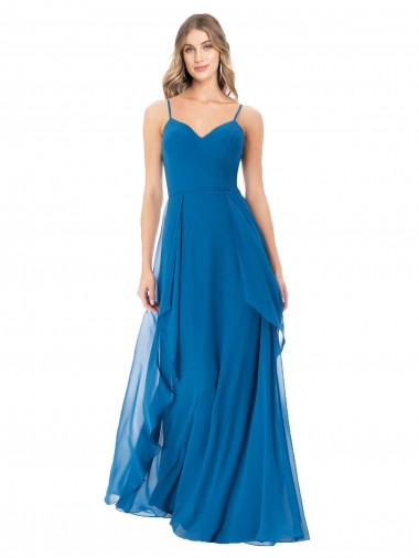 Shop Simple Sweetheart Chiffon Bridesmaid Dress with Cascading Overlay Melbourne