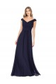 Off the Shoulder Classic Chiffon Bridesmaid Dress with Draped Bodice Melbourne