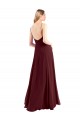 Spaghetti Straps V-Neck Long Chiffon Bridesmaid Dress with Side Slit Melbourne