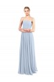 Luxe Chiffon Straight Neckline Long Chiffon Bridesmaid Dress with Skinny Straps Melbourne