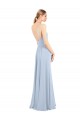 Luxe Chiffon Straight Neckline Long Chiffon Bridesmaid Dress with Skinny Straps Melbourne