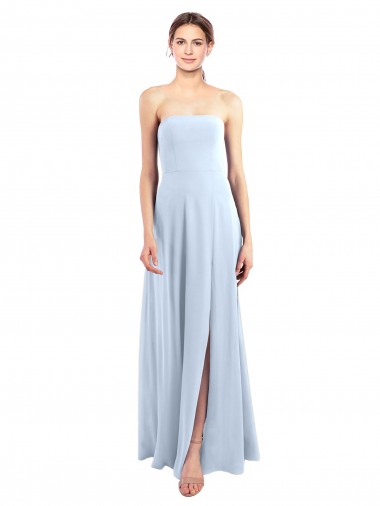 Shop Fitted Strapless Full Length Chiffon Bridesmaid Dress with Front Slit Melbourne