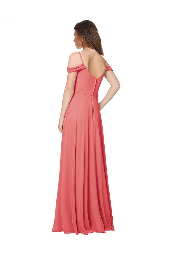 Draped Off the Shoulder Straps Chiffon Bridesmaid Dress Melbourne