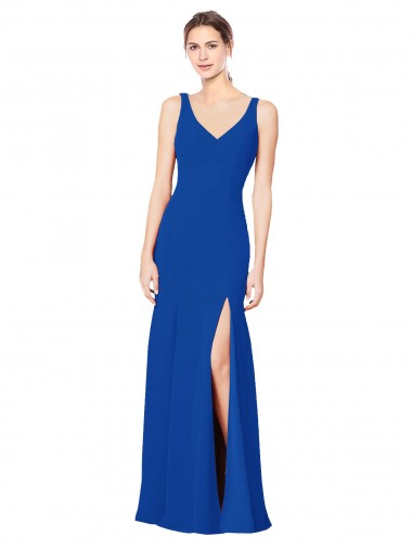 Low Back Sleeveless Chiffon Bridesmaid Dress with Side Slit Melbourne