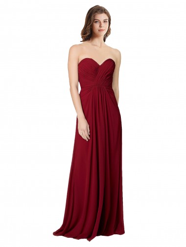 Shop Draped Sweetheart Long Grecian Inspired Chiffon Bridesmaid Dress Melbourne