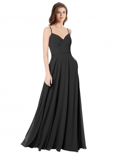 Shop Cowl Back Spaghetti Straps Long Chiffon Bridesmaid Dress  Melbourne