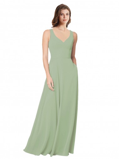 Shop A-Line Open Back Chiffon Bridesmaid Dress with Pockets Melbourne