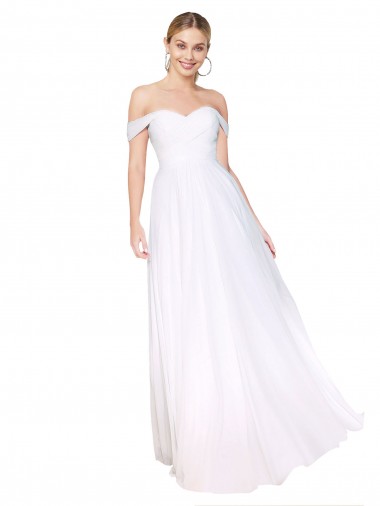 Off the Shoulder Long Full Length Chiffon Bridesmaid Dress / Formal Prom Dress Melbourne