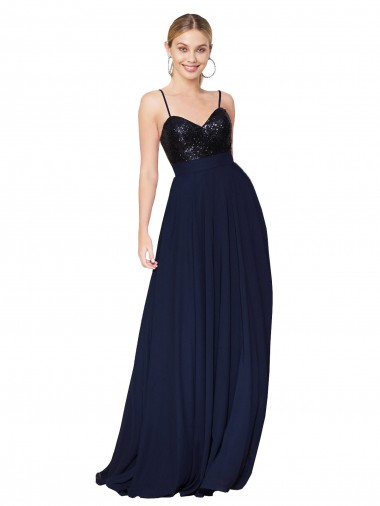 Sweetheart High Neck Sequin Top Long Chiffon Bridesmaid Dress / Prom Dress Melbourne
