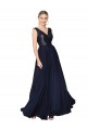 High Neck V-Neck Long Chiffon Bridesmaid Dress / Prom Dress with Sequin Top Melbourne
