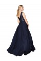High Neck V-Neck Long Chiffon Bridesmaid Dress / Prom Dress with Sequin Top Melbourne