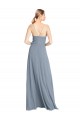 Spaghetti Straps V-Neckline Long Chiffon Bridesmaid Dress with High Slit Melbourne