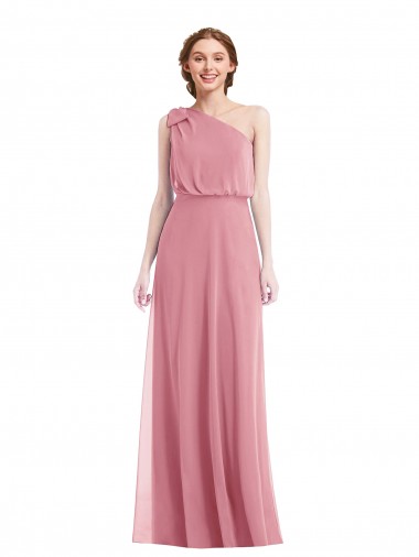 Shop One Shoulder Bow Blouson Bodice Maxi Bridesmaid Dress Melbourne