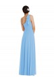 Draped One Shoulder Maxi Bridesmaid Dress with Scarf Bow Melbourne