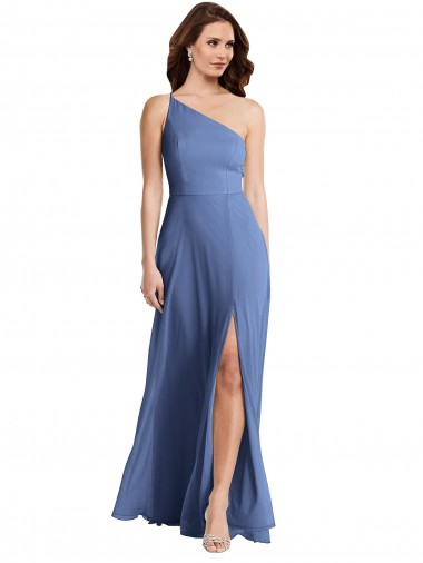 Shop One Shoulder Full Length Maxi Formal Bridesmaid Dress with Flirty Slit Melbourne