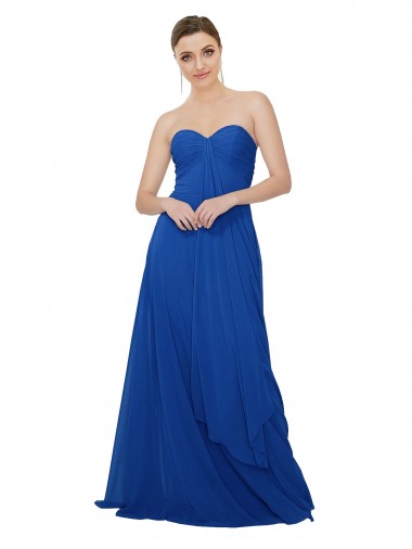 Strapless Sweetheart Draped Chiffon Bridesmaid Dress Melbourne
