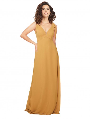 Shop Boho Chiffon Bridesmaid Dress with Tied Straps Melbourne