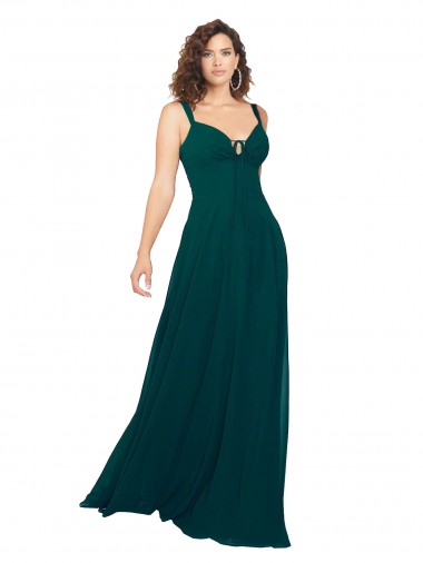 Shop Tied Bodice Sweetheart V-Neck Chiffon Bridesmaid Dress Melbourne