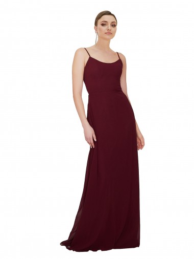 Shop Scoop Neck Tied Keyhole Back Chiffon Bridesmaid Dress Melbourne