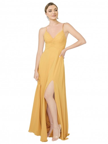 Shop Ruched Chiffon Bridesmaid Dress with Tie Back Detail Melbourne