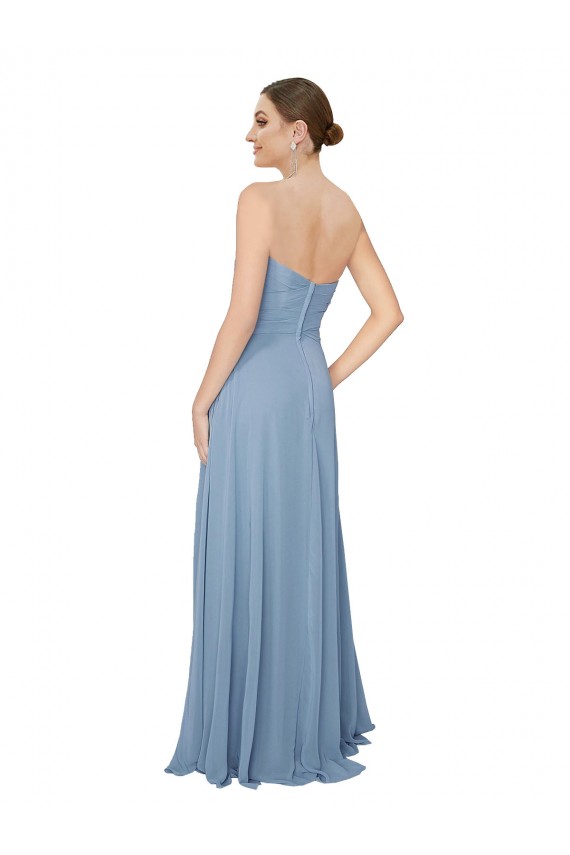 Draped Sweetheart Chiffon Bridesmaid Dress with Front Slit Melbourne