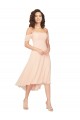 Cold Shoulder Midi Length Short Chiffon Bridesmaid Dress Melbourne