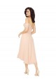 Cold Shoulder Midi Length Short Chiffon Bridesmaid Dress Melbourne