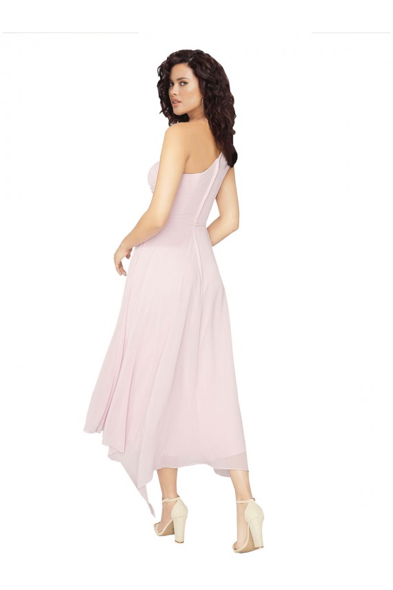 Midi Length One Shoulder Chiffon Cocktail Bridesmaid Dress Melbourne