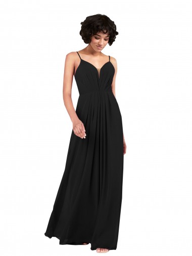 Shop Simple V-Neckline Chiffon Formal Bridesmaid Dress with Pleated Skirt Melbourne