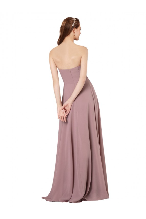 Strapless Chiffon Bridesmaid Dress with Notched Neckline Melbourne