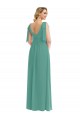 Plunge Neckline Bow Shoulder Chiffon Maxi Bridesmaid Dress Melbourne