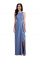 Sleeveless Chiffon Bridesmaid Dress with Draped Front Slit Melbourne