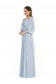 Off the Shoulder Puff Sleeve Maxi Formal Bridesmaid Dress with Front Slit Melbourne