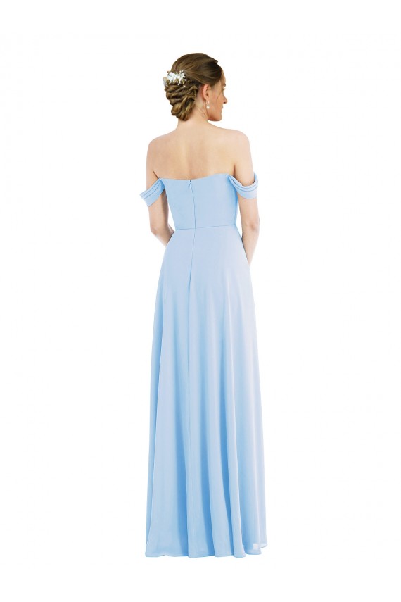 Off the Shoulder Draped Neckline Maxi Formal Bridesmaid Dress Melbourne