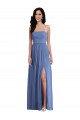 Slim Spaghetti Straps Chiffon Bridesmaid Dress with Front Slit Melbourne
