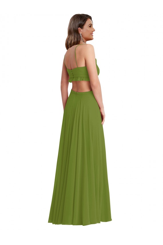 Ruffled Chiffon Cutout Maxi Bridesmaid Dress Melbourne