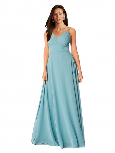 Shop Draped Empire V-Neck Chiffon Bridesmaid Dress Melbourne