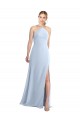 Halter Neck Long Chiffon Bridesmaid Dress with Strappy Back and Daring Side Slit Melbourne