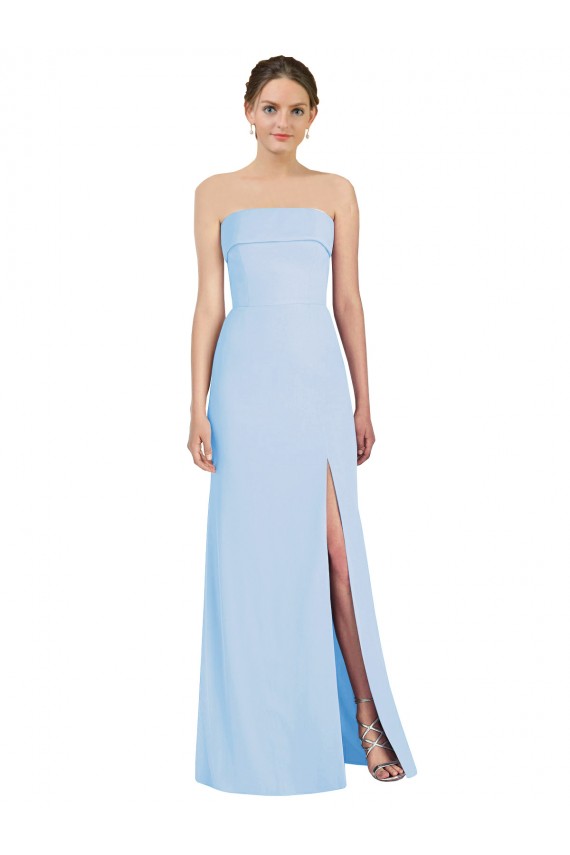Strapless Trumpet Chiffon Formal Bridesmaid Dress with Thigh high Slit Melbourne