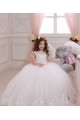 Ivory Ball Gown Bateau Neck Chapel Train Sleeveless Flower Girl Dress Melbourne