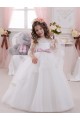 Ivory Ball Gown Bateau Neck Long Chapel Train Sleeveless Flower Girl Dress Melbourne