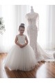 Ivory Ball Gown Chapel Train Sleeveless Flower Girl Dress Melbourne