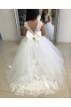 Ivory Ball Gown Chapel Train Sleeveless Flower Girl Dress Melbourne