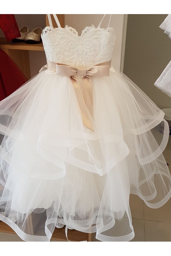 Ivory Ball Gown High Neck Floor Length Flower Girl Dress Melbourne