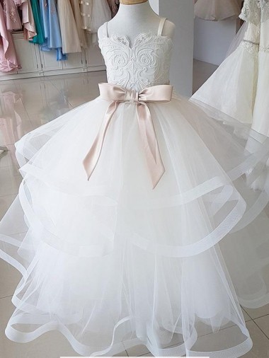 Ivory Ball Gown High Neck Floor Length Flower Girl Dress Melbourne