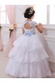 Ivory Ball Gown Sweetheart Chapel Train Cap Sleeve Flower Girl Dress Melbourne