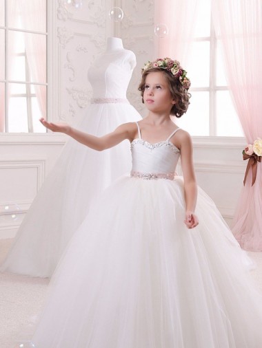 Ivory Ball Gown Sweetheart Chapel Train Sleeveless Flower Girl Dress Melbourne