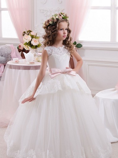 Ivory Ball Gown Sweetheart V-Back Sleeveless Flower Girl Dress Melbourne